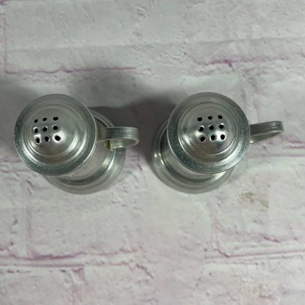 Vintage Metal Beer Stein Salt and Pepper Shaker Set Aluminum Hong Kong